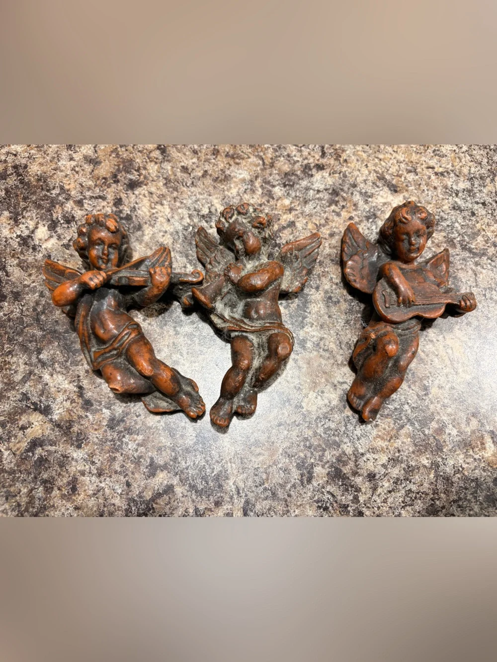 Rustic Brown Cherub Wall Decor Set - Home Wall Decor